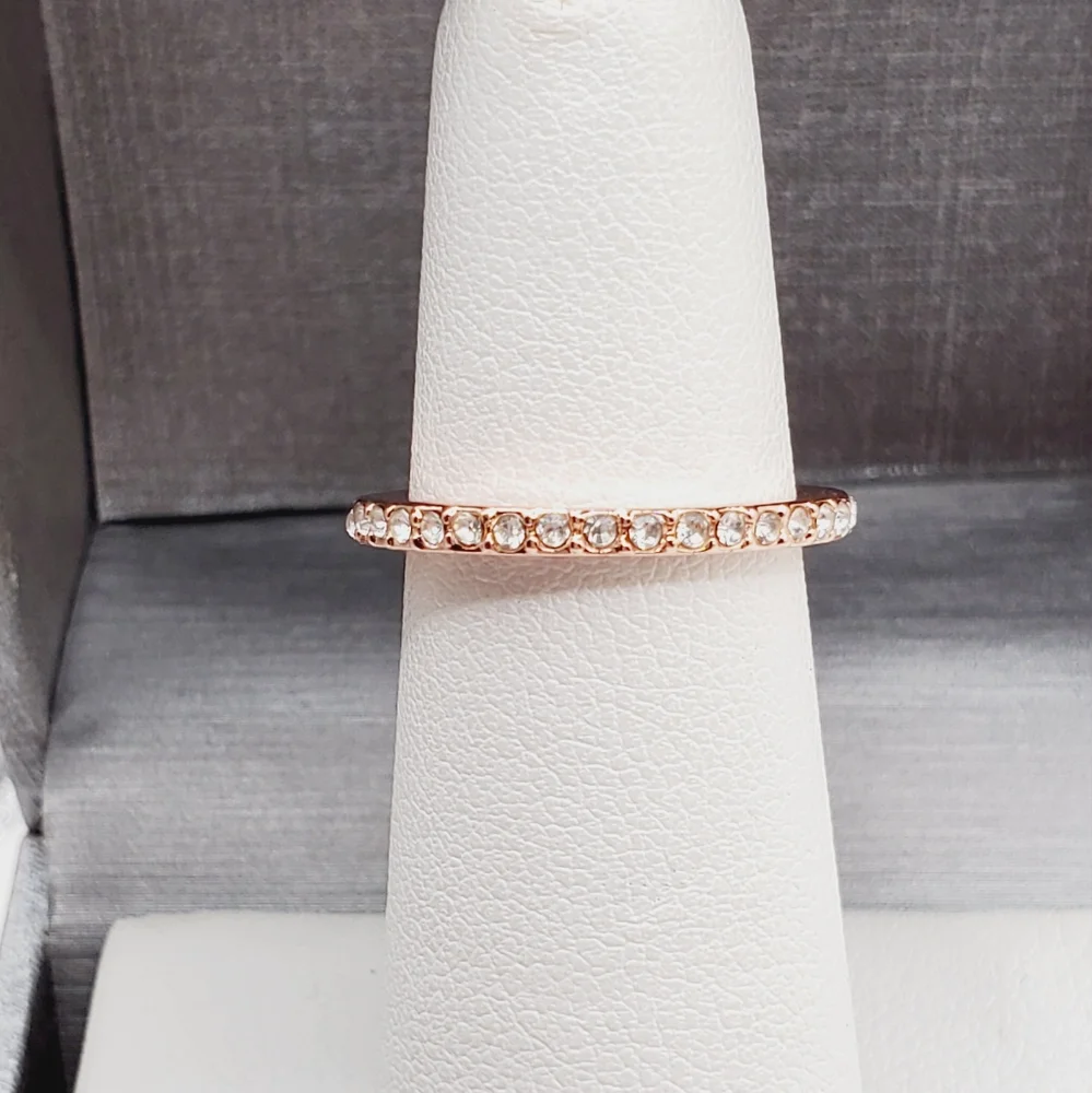 Rose Gold Tone Diamond Band Ring